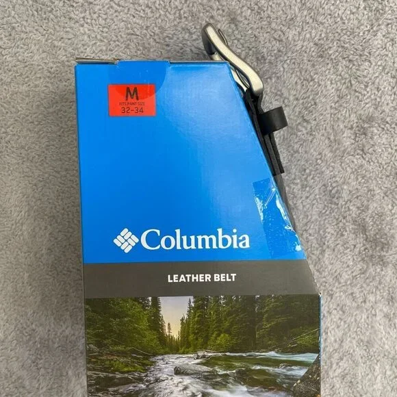 NEW Columbia Men's 32-34 Black Leather Belt M  Durable Classic Style - Picture 3 of 6